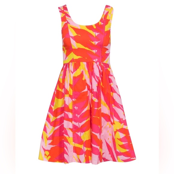 Tracy Reese Plenty Bright Tropical Preppy Pattern Summer Dress Size 0 - Picture 1 of 11
